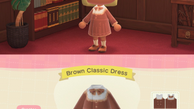Animal Crossing: Brown Classic Dress (inspired by Pocket Camp)
