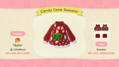 Animal Crossing: Candy Cane Sweater