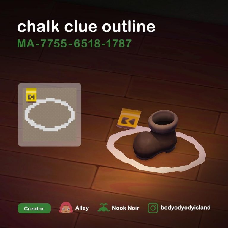 Animal Crossing: Chalk clue outline for evidence found at the scene of the crime ??