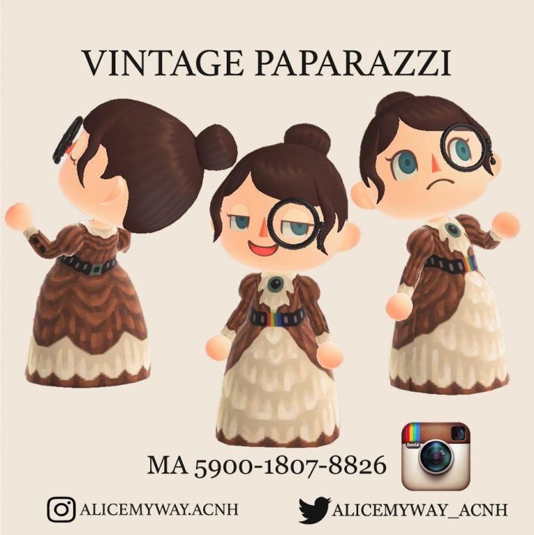Animal Crossing: Designed the Vintage Paparazzi Dress inspired by Instagram Icon 2010-2016. Enjoy to Capture! TYSM. ??