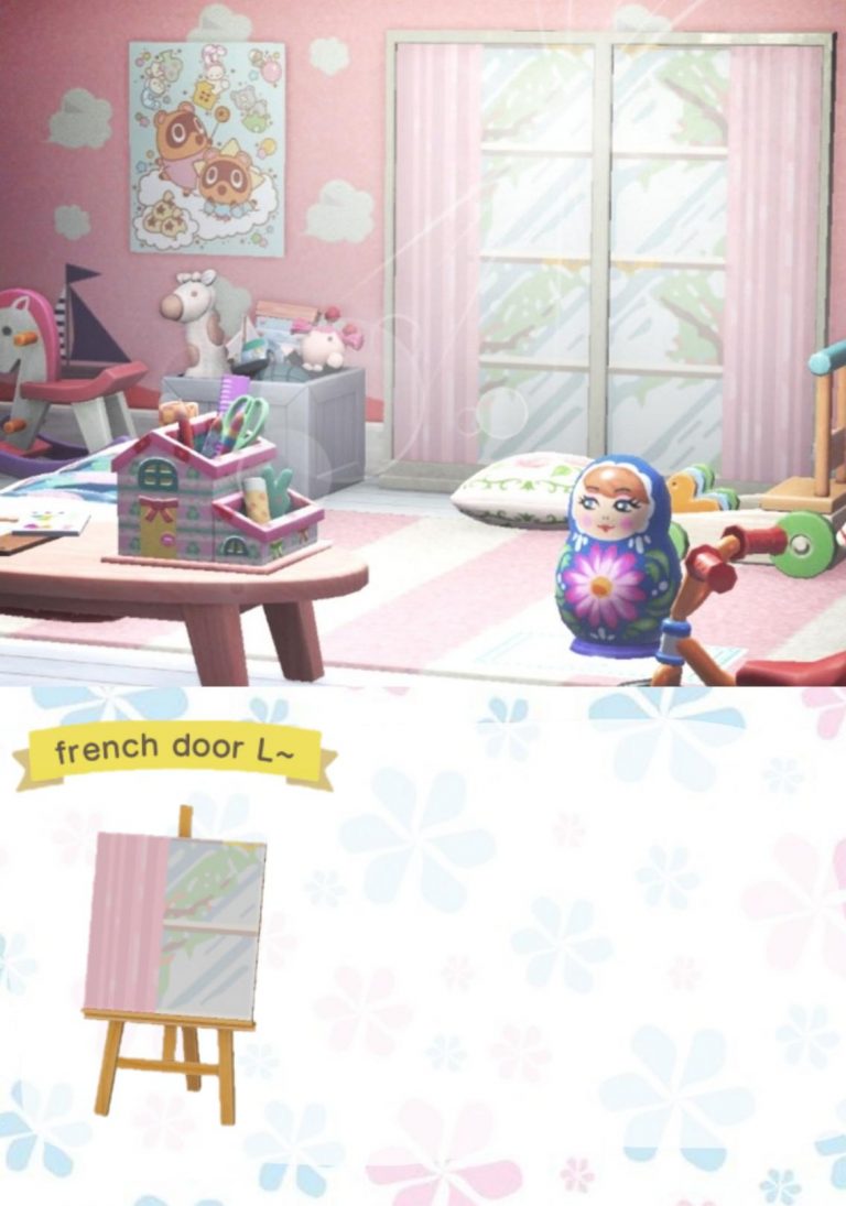 Animal Crossing: French door design in cool pink