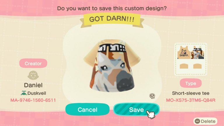 Animal Crossing: GOT DAM!!! dog shirt