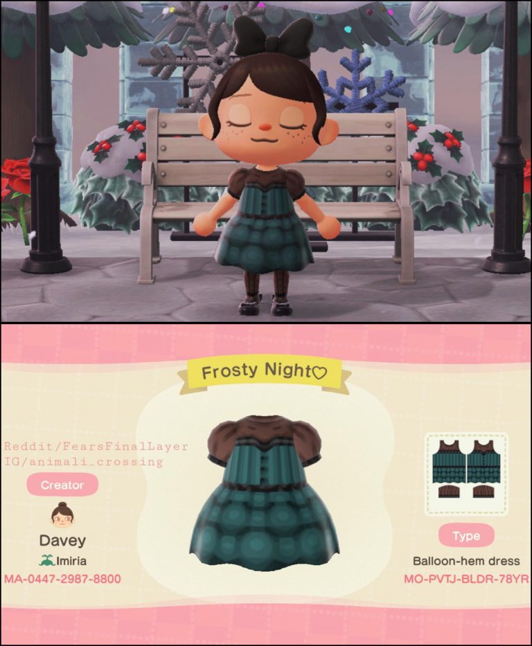 Animal Crossing: I had intended to post this on my birthday, but alas life got busy. However, I’m more that happy to present my in game birthday dress- Frosty Night ♡ (all skin compatible) Enjoy~ <3