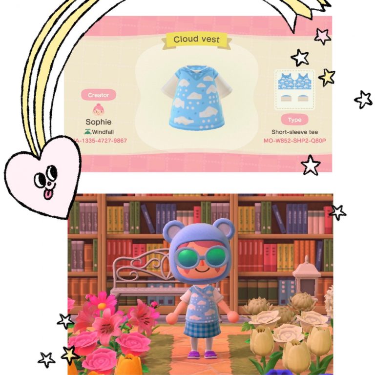 Animal Crossing: ✨?I have been obsessed with wearing my cloud sweater vest lately so I decided to make it in animal crossing?✨