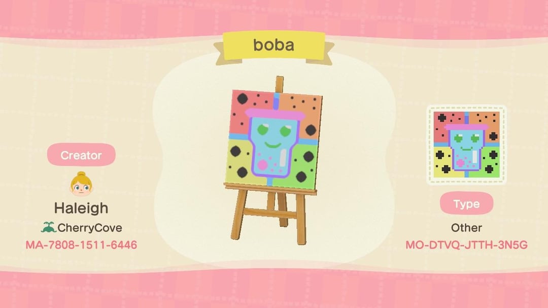 I made a custom design for my boba stand on my rainbow themed island :-)