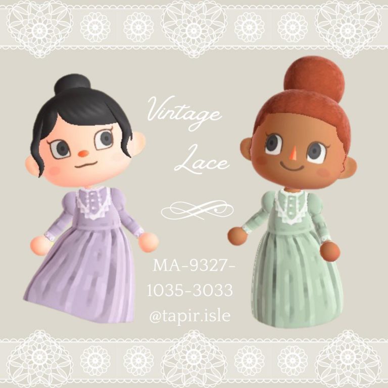 Animal Crossing: I made some long dresses with lace details