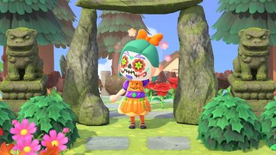 Animal Crossing: I made some tacky pumpkin-themed halloween clothes!