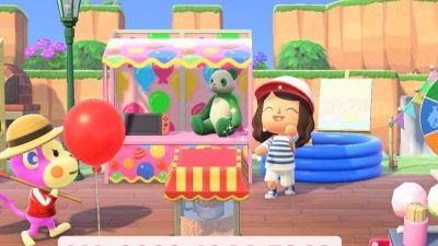 Animal Crossing: I make little ballon in the background for a shooting range !