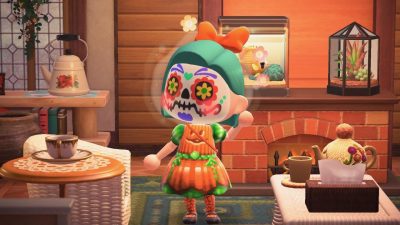 Animal Crossing: I revisited my pumpkin dresses to detail the colors better and added a lace panel at the back. Also made versions with different faces (default, classic, and creeper!)