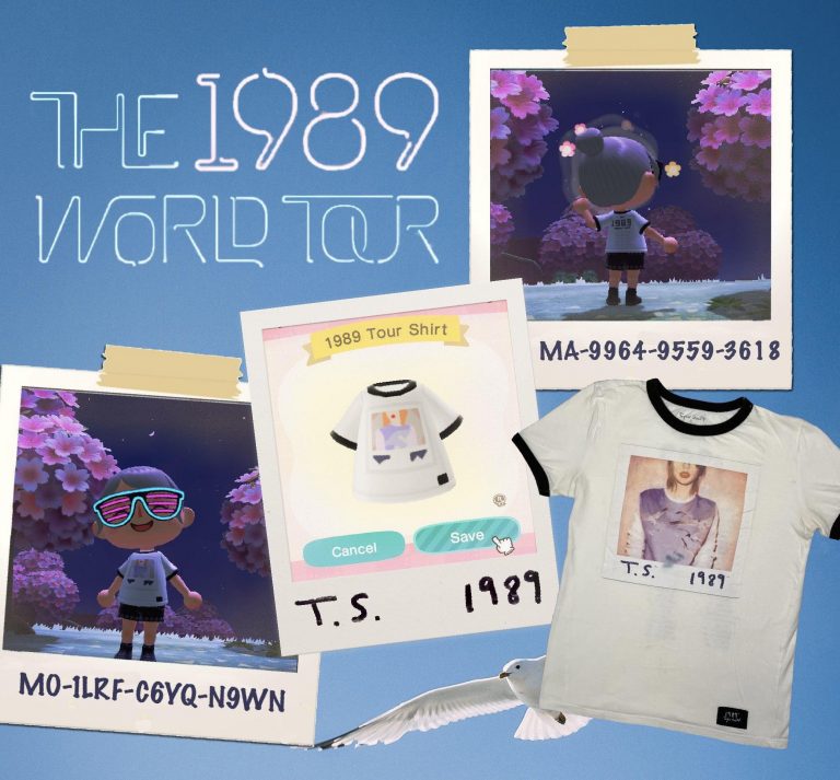 Animal Crossing: In honor of 1989 (Taylor’s Version) being announced, here is the 1989 world tour shirt!