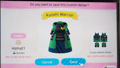 Animal Crossing: Kyoshi Warrior from ATLA