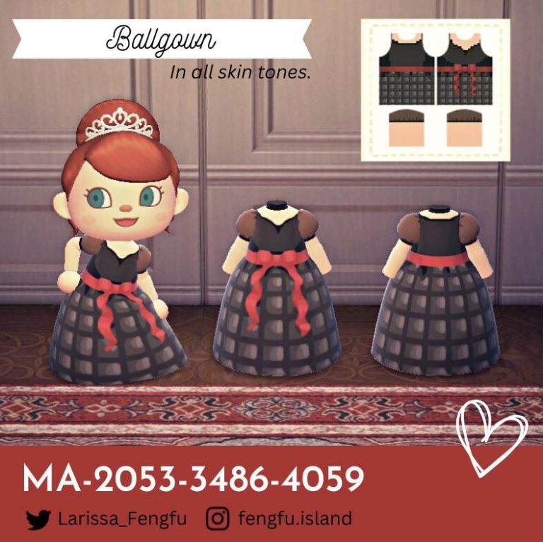 Animal Crossing: ❤️? Last piece in my winter/Valentine’s collection! You’ll be the belle of the ball in this lovely gown. Available in all 8 skin tones.