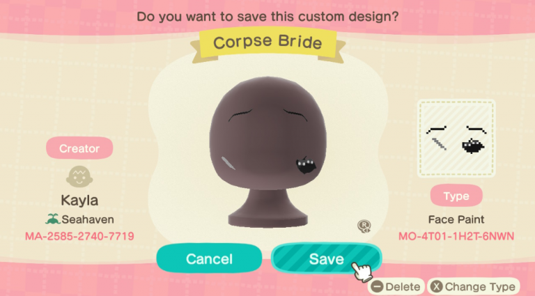 Animal Crossing: Made my first custom design right in time for Halloween?