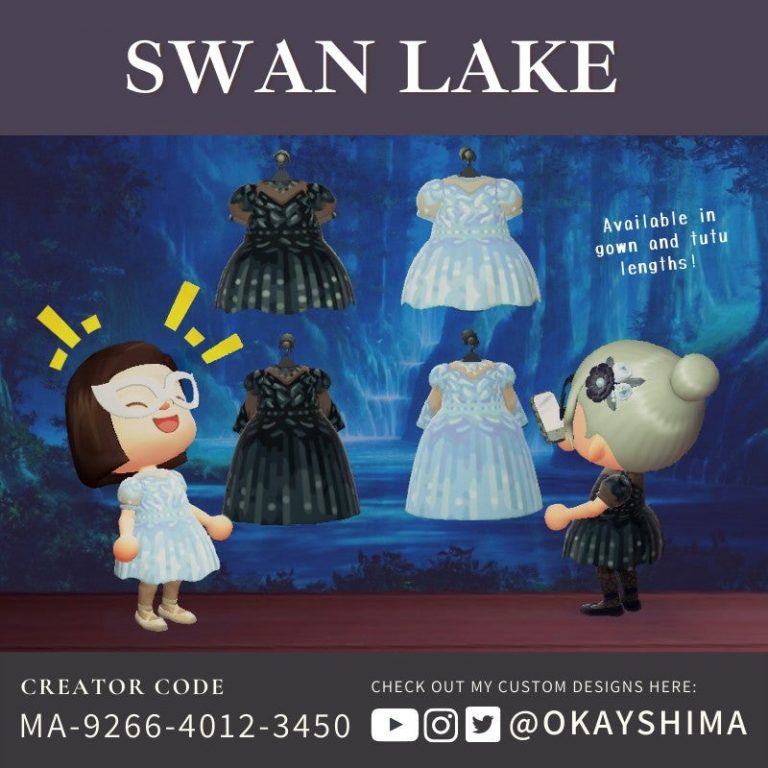 Animal Crossing: My Swan Lake dresses! Which would you wear, black or white?