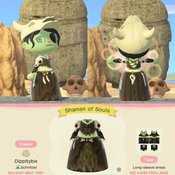 Animal Crossing: Need help finding an outfit similar to this for an online fashion show. Code no longer works :( I’m going for a post apocalyptic goblin queen type thing. Thanx!