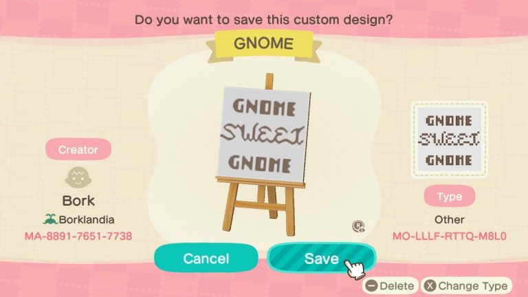 Animal Crossing: Not sure who could possibly need this but me, but a sign for a gnome village!