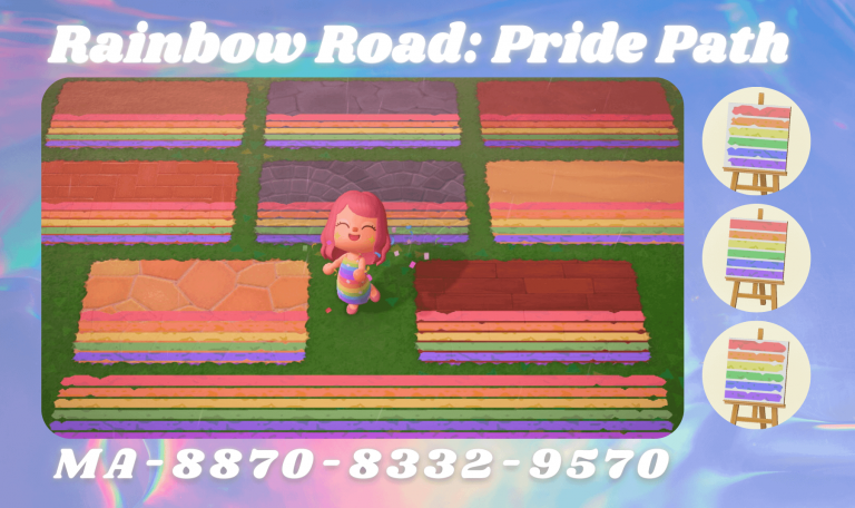Animal Crossing: “Rainbow Road” Rustic/Worn Pride Path by Me! 3 Parts