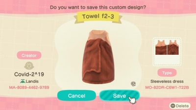 Animal Crossing: Ruffles and folds are my nemesis, so of course I made a towel design. Available for skins 1-5; others on request.