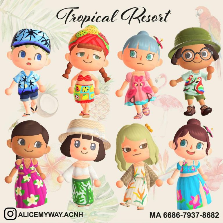 Animal Crossing: ?Tropical Resort? Some of my Cloth Collection for Tropical Island theme and Summer time. ????