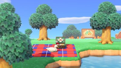 Animal Crossing: Untitled Goose Game picnic blanket (code in comments)