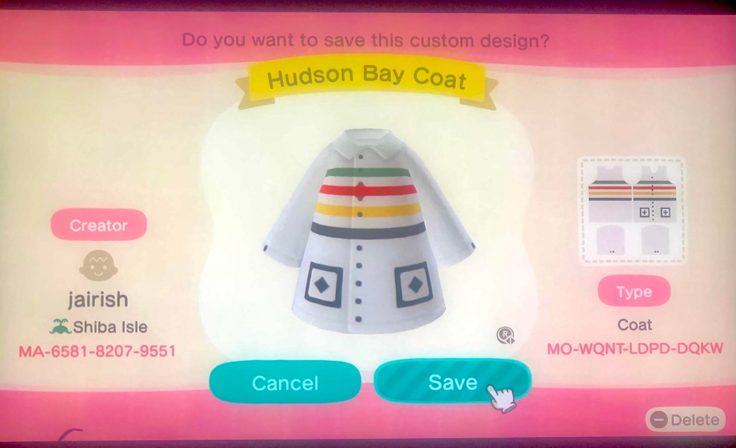 Vintage Hudson Bay Coat - 1st design! ?
