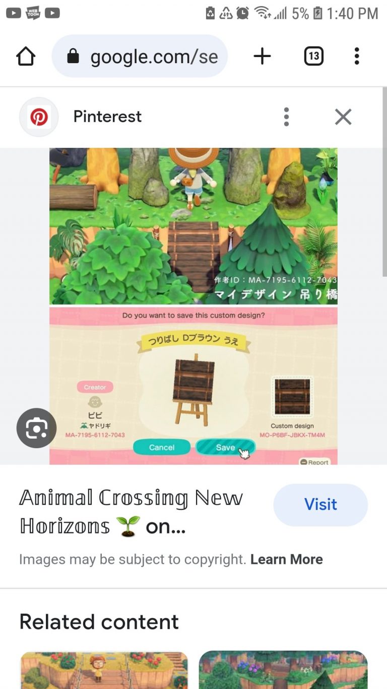 Animal Crossing: help! i had a cute 1 tile land bridge and accidently deleted it. it was dark wood and very similar to this one but its not this one. please let me know if you know similar paths