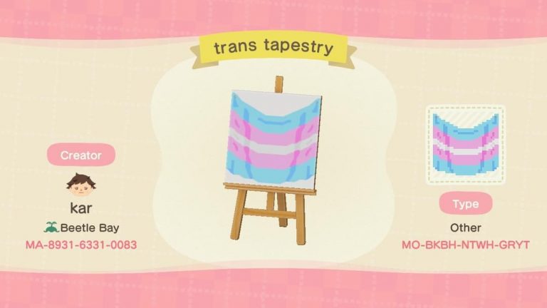 Animal Crossing: i made a trans pride tapestry!